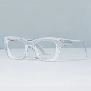 +4.00 Square reading glasses Oprah style Clear frame Blue light blocking readers